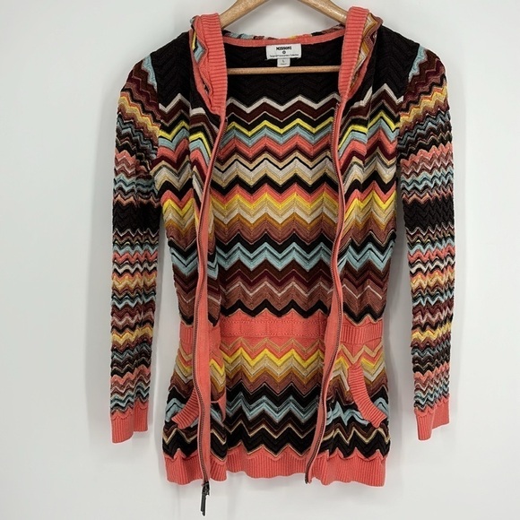 Missoni For Target Multicolor V Neck ZigZag Full-Zip Cardigan Sweater Size Lg - Picture 8 of 9